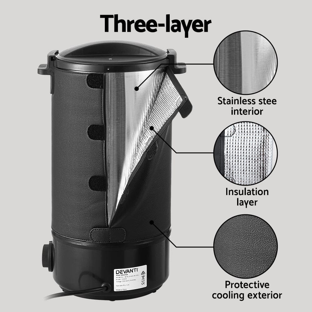 Devanti Home & Garden > Decor > Candle Accessories Devanti 10L Wax Melter Candle Making 1520W Melting Pot Furnace Pour Spout Soap