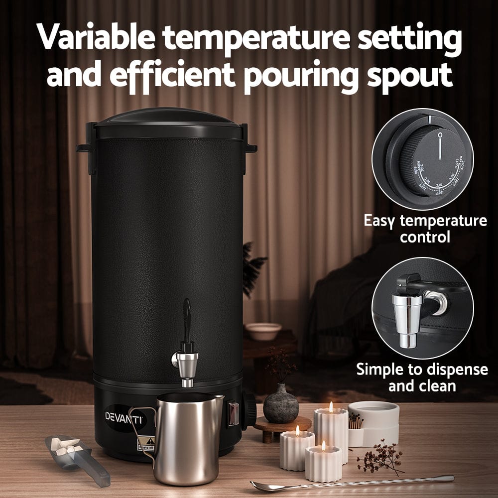 Devanti Home & Garden > Decor > Candle Accessories Devanti 10L Wax Melter Candle Making 1520W Melting Pot Furnace Pour Spout Soap