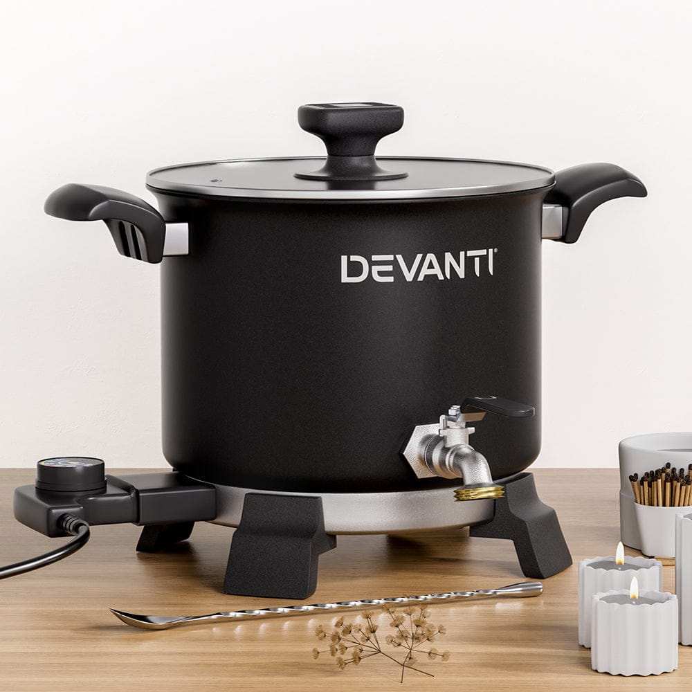 Devanti Home & Garden > Decor > Candle Accessories Devanti 5L Wax Melter Candle Making 1200W Melting Pot Furnace Quick Pour Spout Soy Soap
