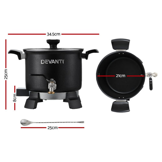 Devanti Home & Garden > Decor > Candle Accessories Devanti 5L Wax Melter Candle Making 1200W Melting Pot Furnace Quick Pour Spout Soy Soap