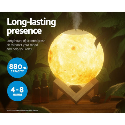 Devanti Home & Garden > Decor > Candles & Diffusers Devanti Aroma Diffuser Aromatherapy Moon Lamp 880ml