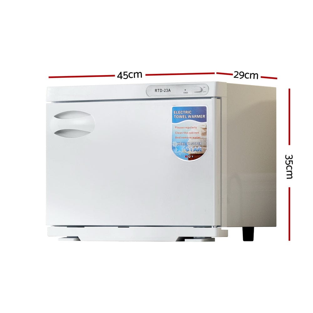 Devanti Home & Garden > Fountains > Fountain & Ponds Accessories Devanti 23L Towel Warmer UV Sterilizer Heater Cabinet Beauty SPA Salon White