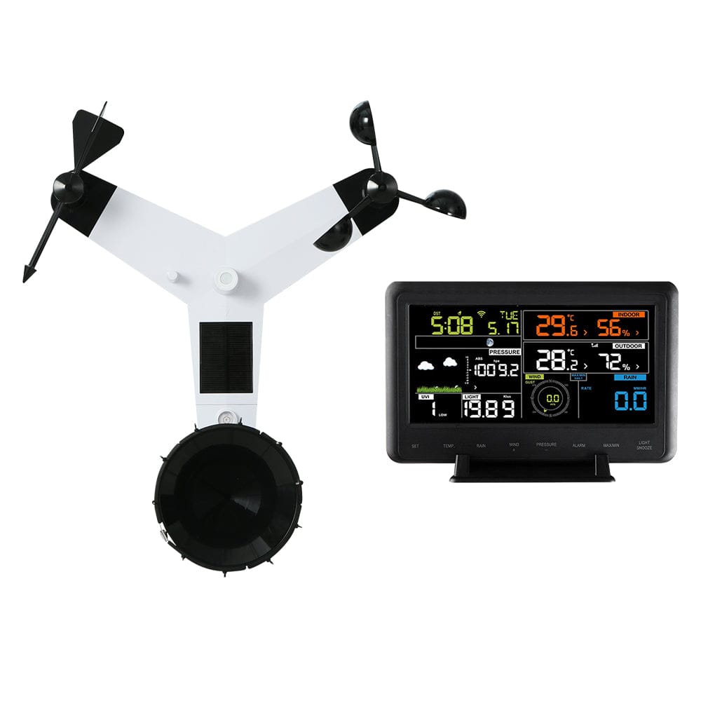 Devanti Home & Garden > Garden Tools > Gardening Tools Devanti Weather Station Indoor Outdoor Wireless WiFi Professional Solar Sensor