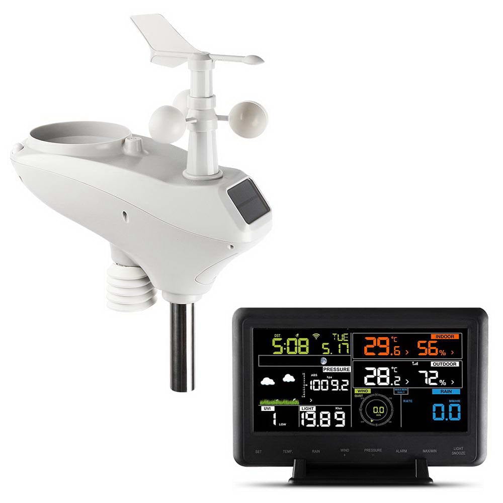 Devanti Home & Garden > Garden Tools > Gardening Tools Devanti Wireless WiFi Professional Weather Station Solar Sensor LCD UV Light