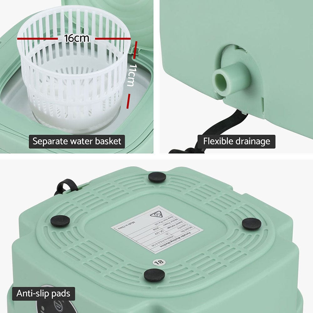 Devanti Home & Garden > Greenhouses > Greenhouses & Accessories Devanti Portable Washing Machine 8L Green
