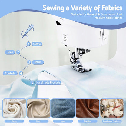 Devanti Home & Garden > Hobbies > Arts & Crafts Devanti 39 Stitches Mini Sewing Machine Portable Sewing Machine Kit