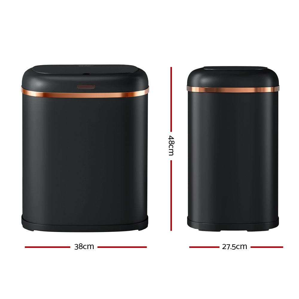 Devanti Home & Garden > Kitchen Bins > Automatic Bins Devanti 38L Motion Sensor Bin Rubbish Automatic Black