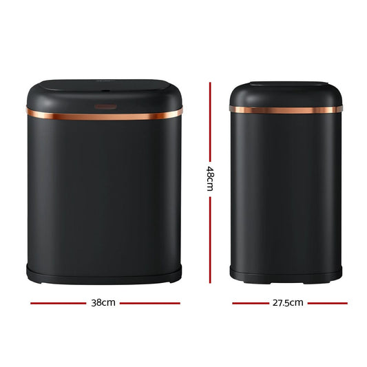 Devanti Home & Garden > Kitchen Bins > Automatic Bins Devanti 38L Motion Sensor Bin Rubbish Automatic Black
