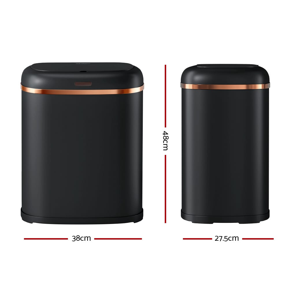 Devanti Home & Garden > Kitchen Bins > Automatic Bins Devanti 38L Motion Sensor Bin Rubbish Automatic Black
