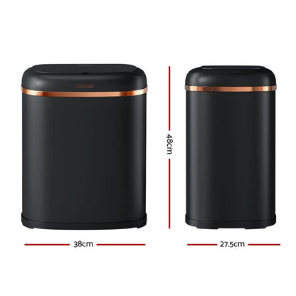 Devanti Home & Garden > Kitchen Bins > Automatic Bins Devanti 38L Motion Sensor Bin Rubbish Automatic Black