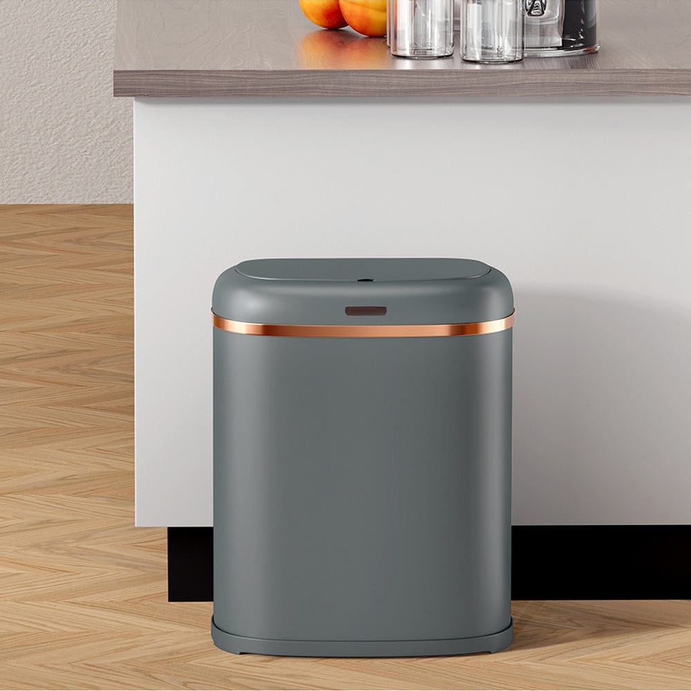 Devanti Home & Garden > Kitchen Bins > Automatic Bins Devanti 38L Motion Sensor Bin Rubbish Automatic Grey