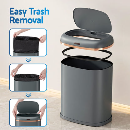 Devanti Home & Garden > Kitchen Bins > Automatic Bins Devanti 38L Motion Sensor Bin Rubbish Automatic Grey