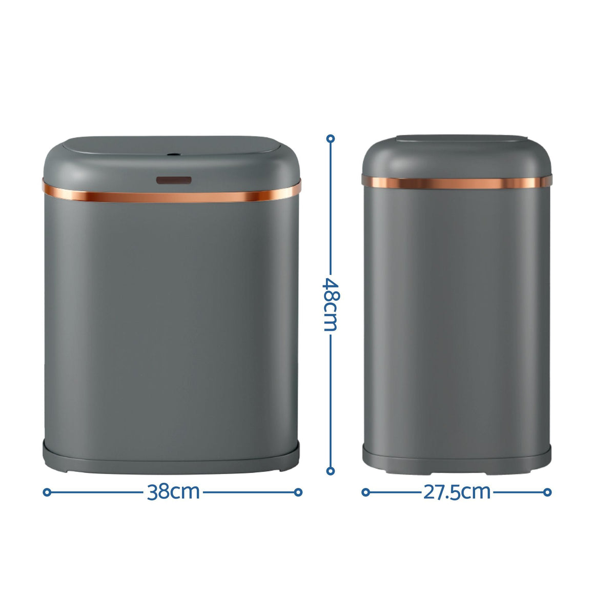 Devanti Home & Garden > Kitchen Bins > Automatic Bins Devanti 38L Motion Sensor Bin Rubbish Automatic Grey