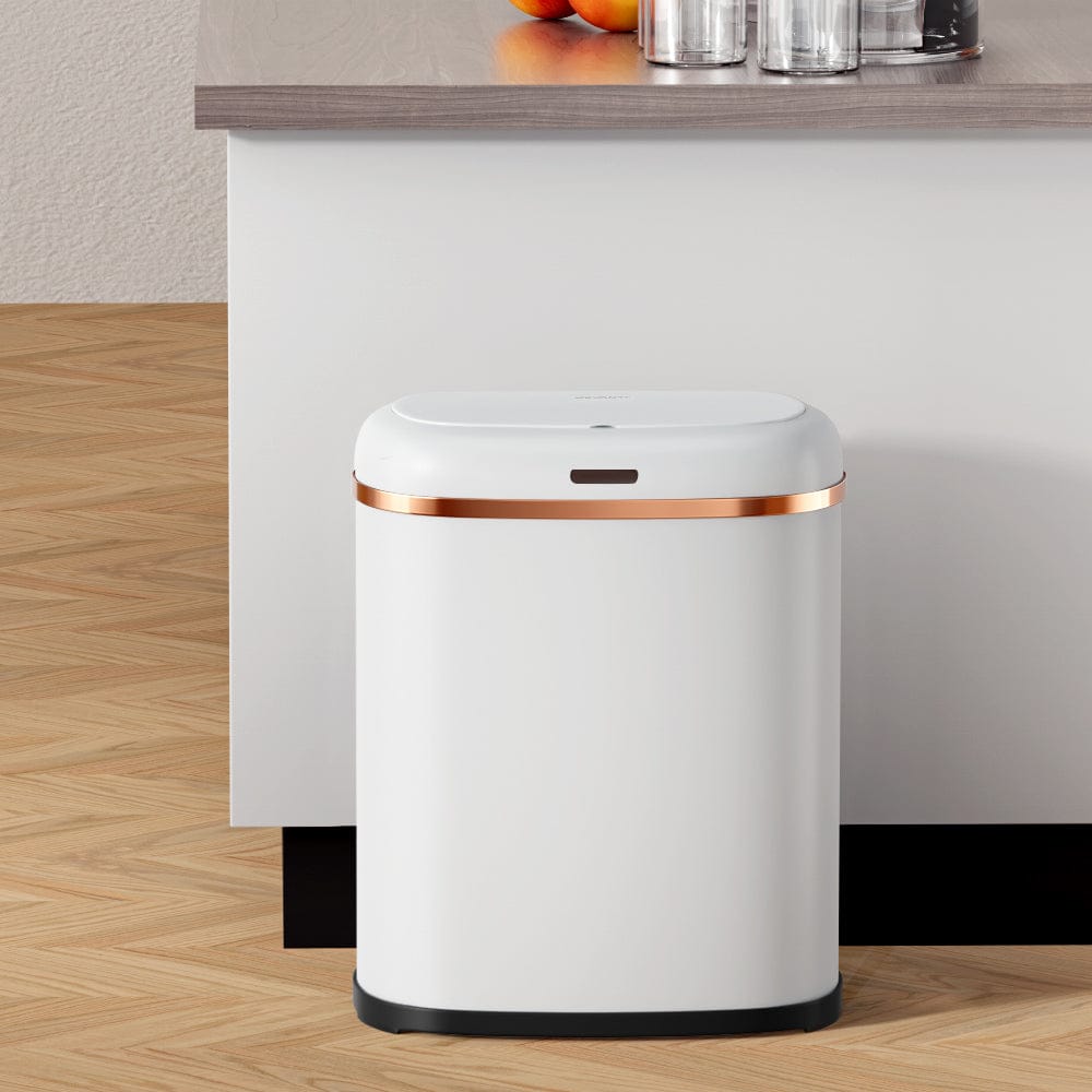 Devanti Home & Garden > Kitchen Bins > Automatic Bins Devanti 38L Motion Sensor Bin Rubbish Automatic White