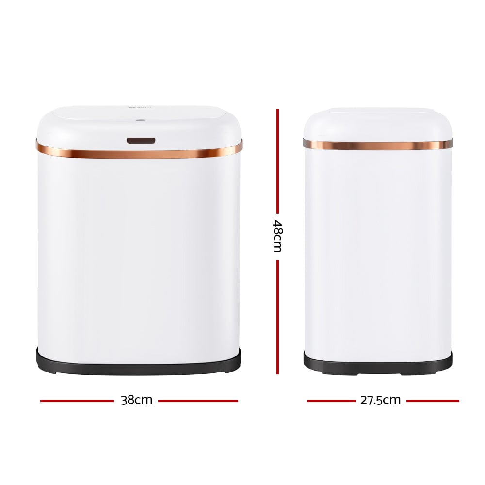 Devanti Home & Garden > Kitchen Bins > Automatic Bins Devanti 38L Motion Sensor Bin Rubbish Automatic White