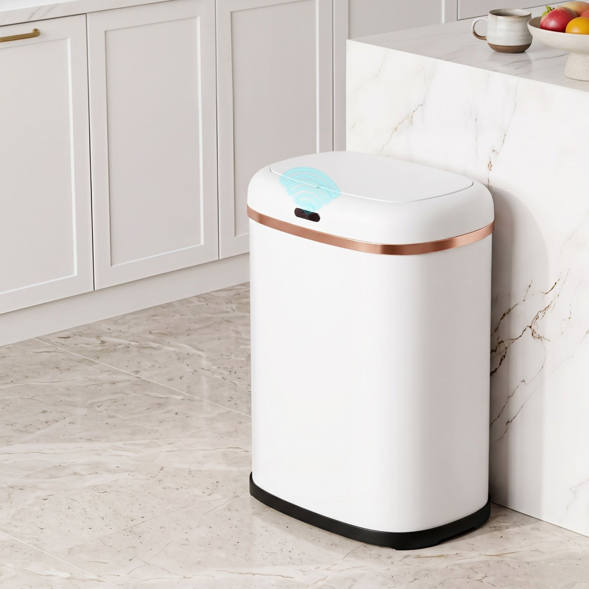 Devanti Home & Garden > Kitchen Bins > Automatic Bins Devanti 38L Motion Sensor Bin Rubbish Automatic White