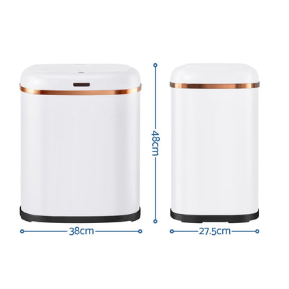 Devanti Home & Garden > Kitchen Bins > Automatic Bins Devanti 38L Motion Sensor Bin Rubbish Automatic White