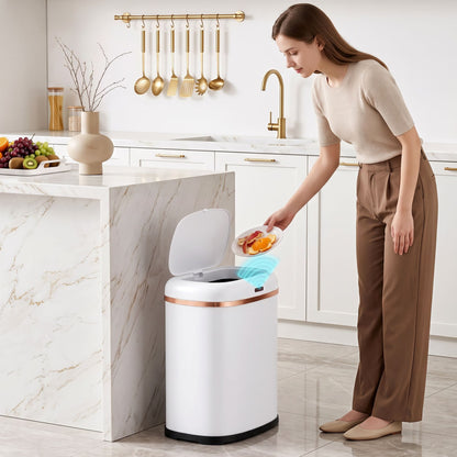 Devanti Home & Garden > Kitchen Bins > Automatic Bins Devanti 38L Motion Sensor Bin Rubbish Automatic White
