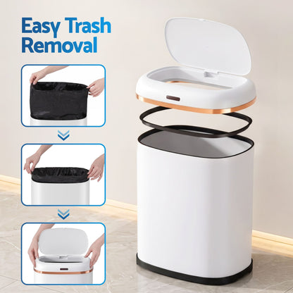 Devanti Home & Garden > Kitchen Bins > Automatic Bins Devanti 38L Motion Sensor Bin Rubbish Automatic White