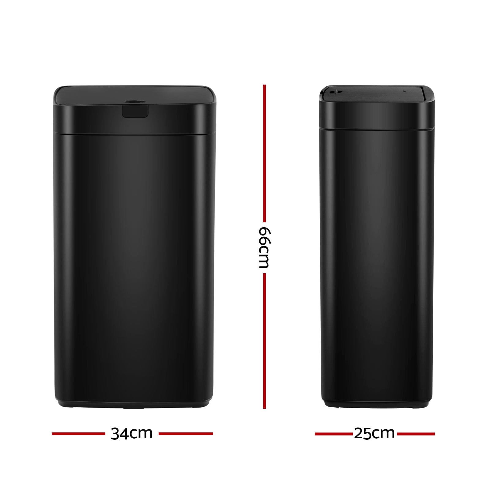 Devanti Home & Garden > Kitchen Bins > Automatic Bins Devanti 45L Motion Sensor Bin Rubbish Automatic Black