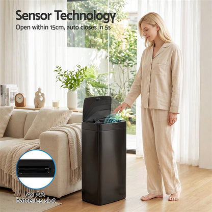 Devanti Home & Garden > Kitchen Bins > Automatic Bins Devanti 45L Motion Sensor Bin Rubbish Automatic Black