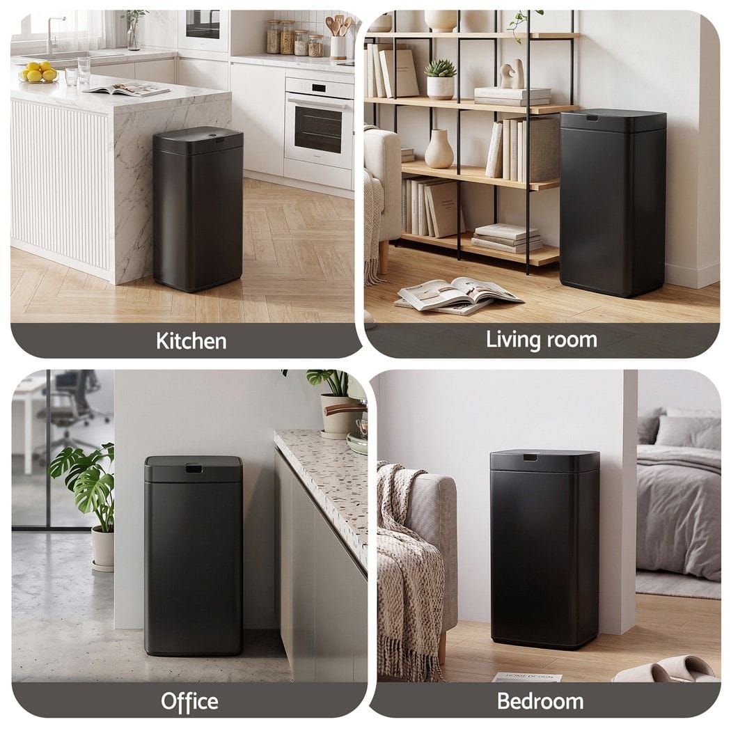 Devanti Home & Garden > Kitchen Bins > Automatic Bins Devanti 45L Motion Sensor Bin Rubbish Automatic Black