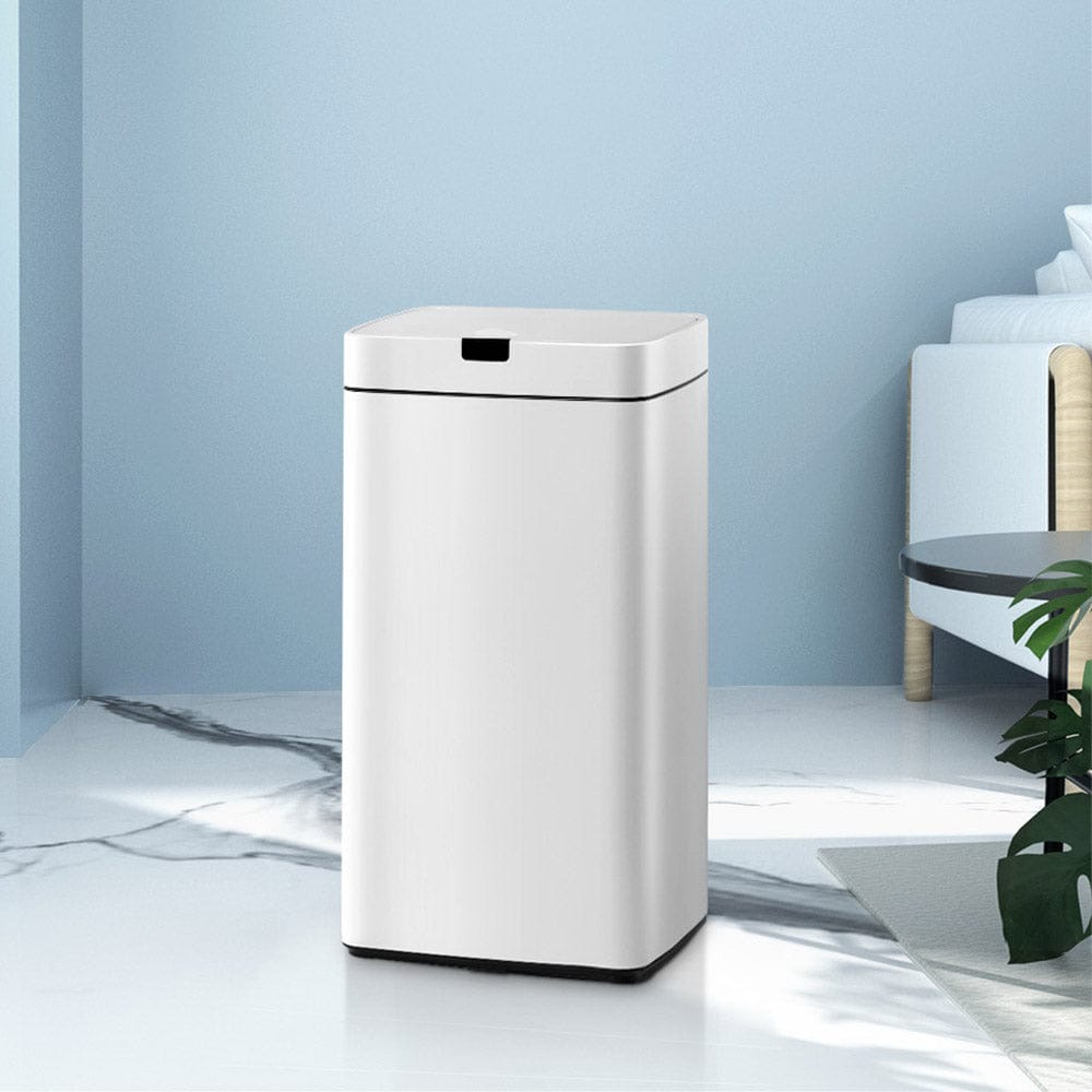 Devanti Home & Garden > Kitchen Bins > Automatic Bins Devanti 45L Motion Sensor Bin Rubbish Automatic White