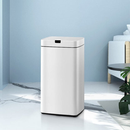 Devanti Home & Garden > Kitchen Bins > Automatic Bins Devanti 45L Motion Sensor Bin Rubbish Automatic White