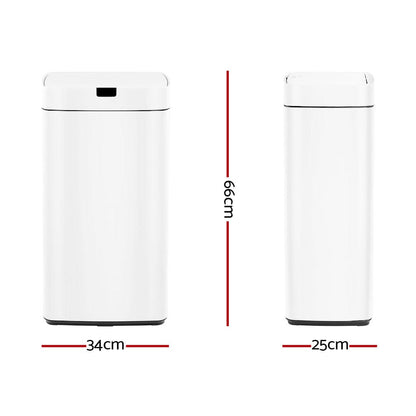 Devanti Home & Garden > Kitchen Bins > Automatic Bins Devanti 45L Motion Sensor Bin Rubbish Automatic White