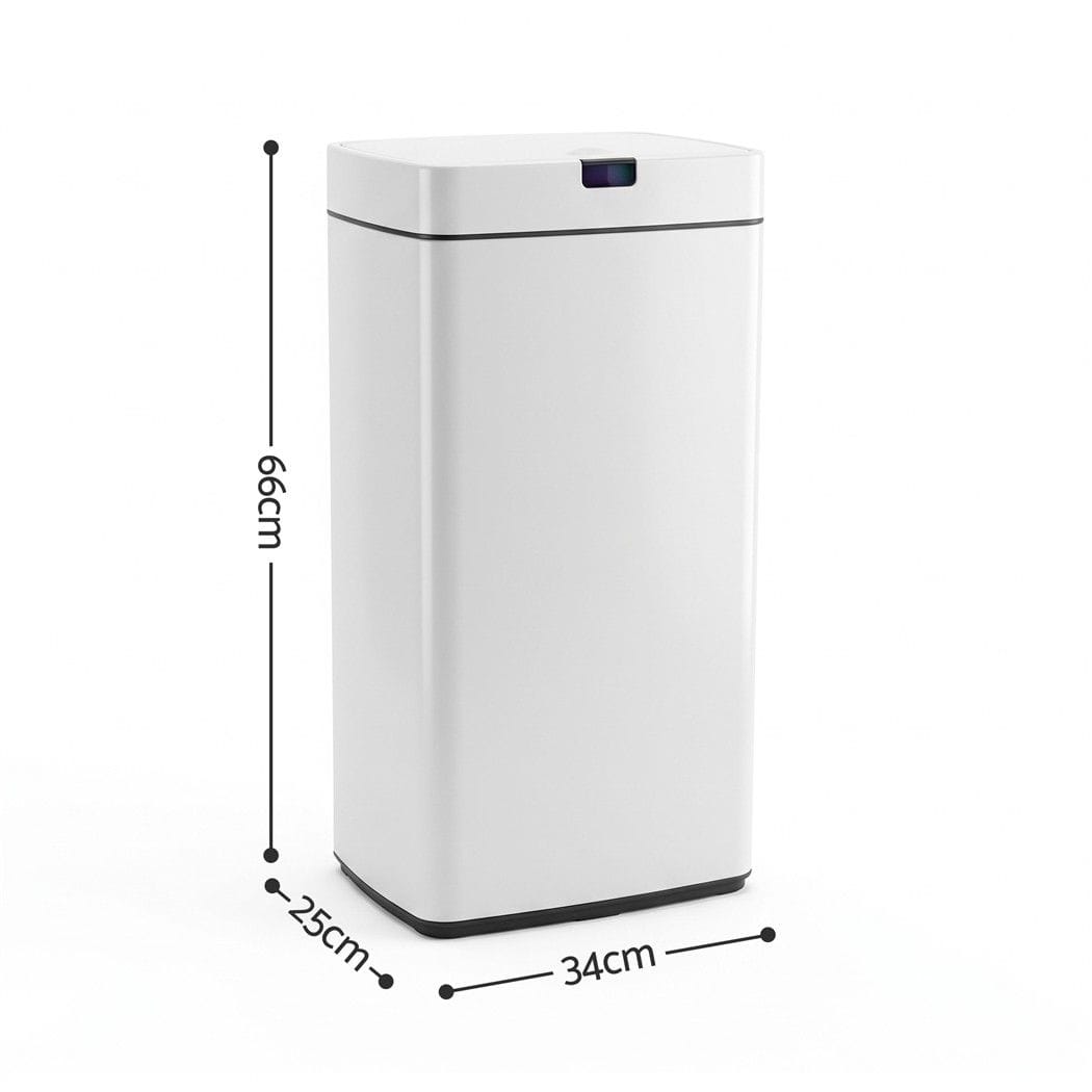 Devanti Home & Garden > Kitchen Bins > Automatic Bins Devanti 45L Motion Sensor Bin Rubbish Automatic White