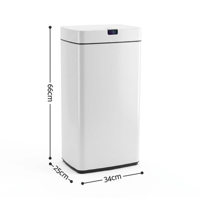 Devanti Home & Garden > Kitchen Bins > Automatic Bins Devanti 45L Motion Sensor Bin Rubbish Automatic White
