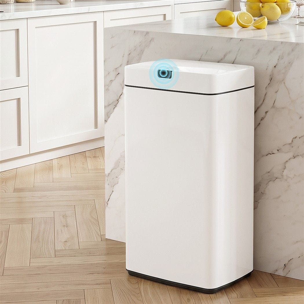 Devanti Home & Garden > Kitchen Bins > Automatic Bins Devanti 45L Motion Sensor Bin Rubbish Automatic White