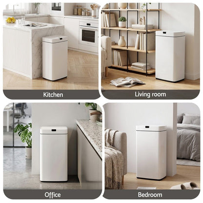 Devanti Home & Garden > Kitchen Bins > Automatic Bins Devanti 45L Motion Sensor Bin Rubbish Automatic White