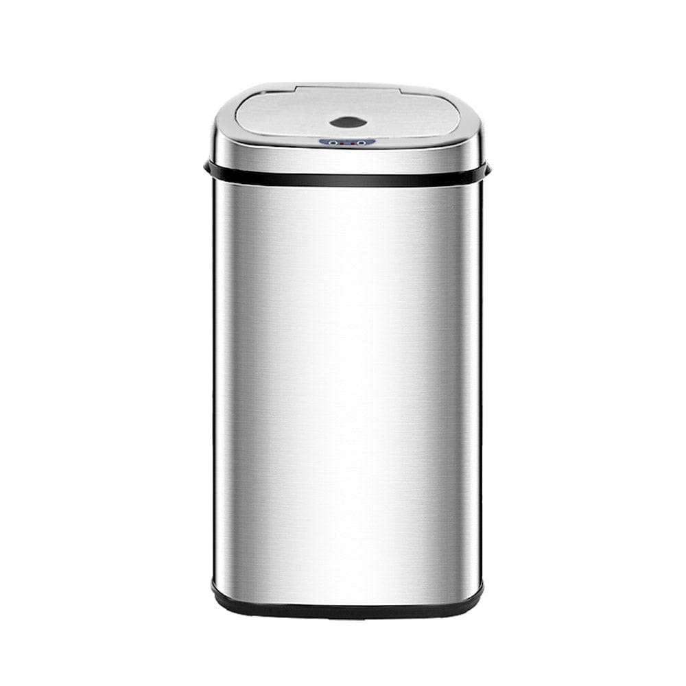 Devanti Home & Garden > Kitchen Bins > Automatic Bins Devanti 50L Motion Sensor Bin Rubbish Automatic Silver
