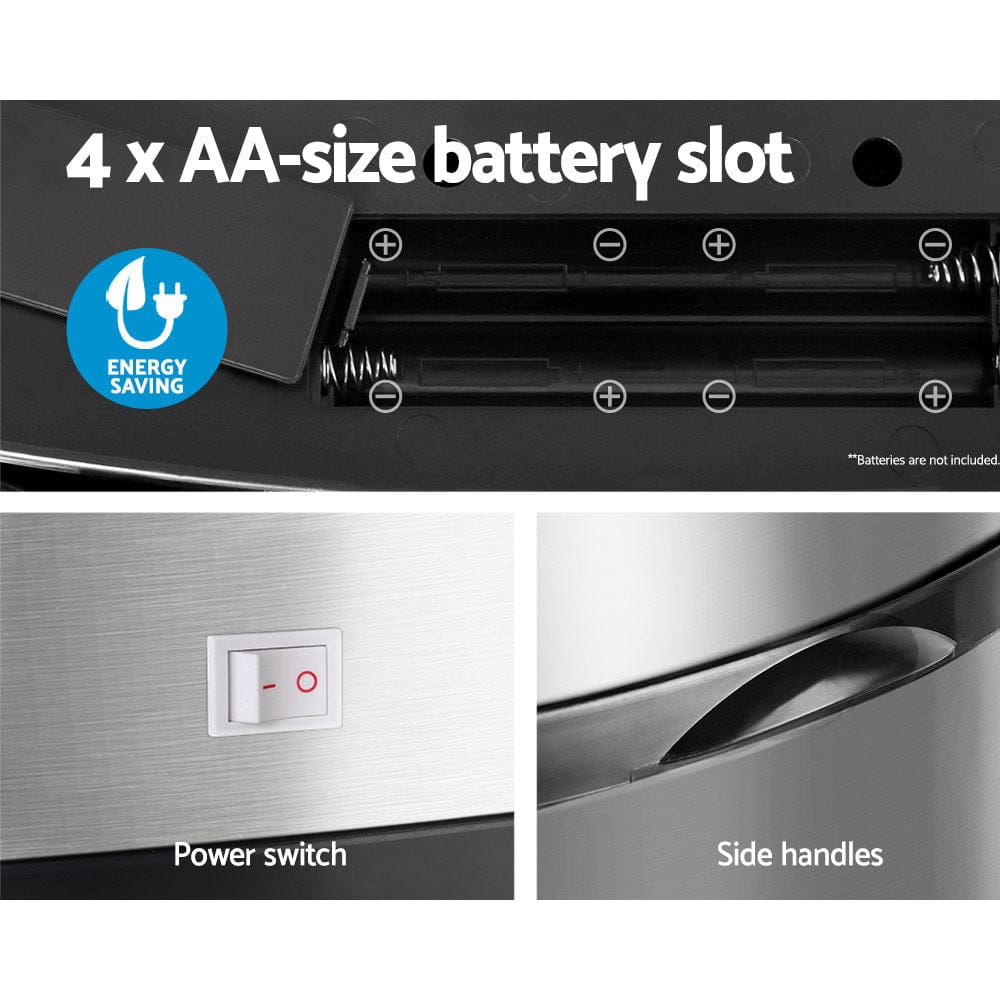 Devanti Home & Garden > Kitchen Bins > Automatic Bins Devanti 50L Motion Sensor Bin Rubbish Automatic Silver