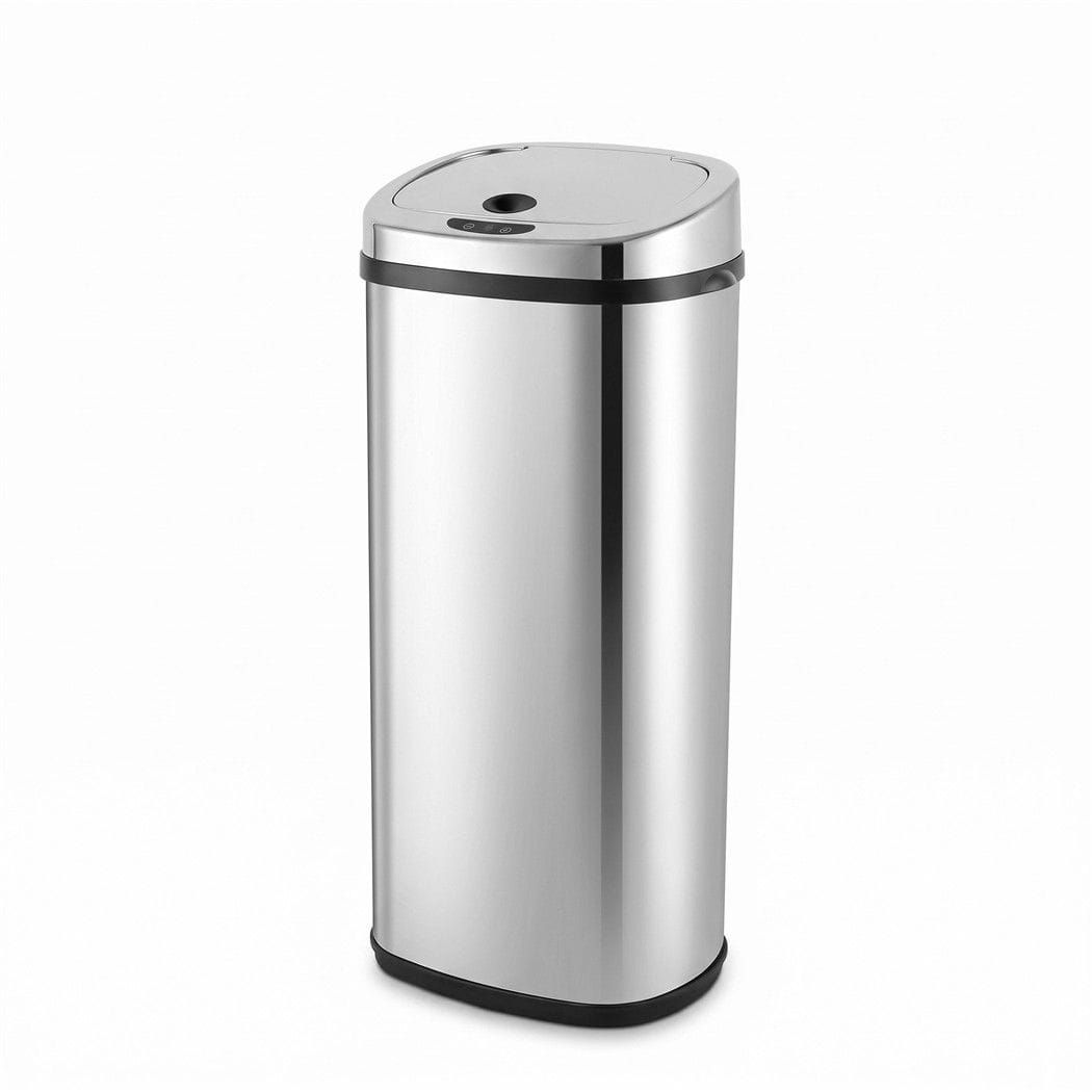 Devanti Home & Garden > Kitchen Bins > Automatic Bins Devanti 50L Motion Sensor Bin Rubbish Automatic Silver