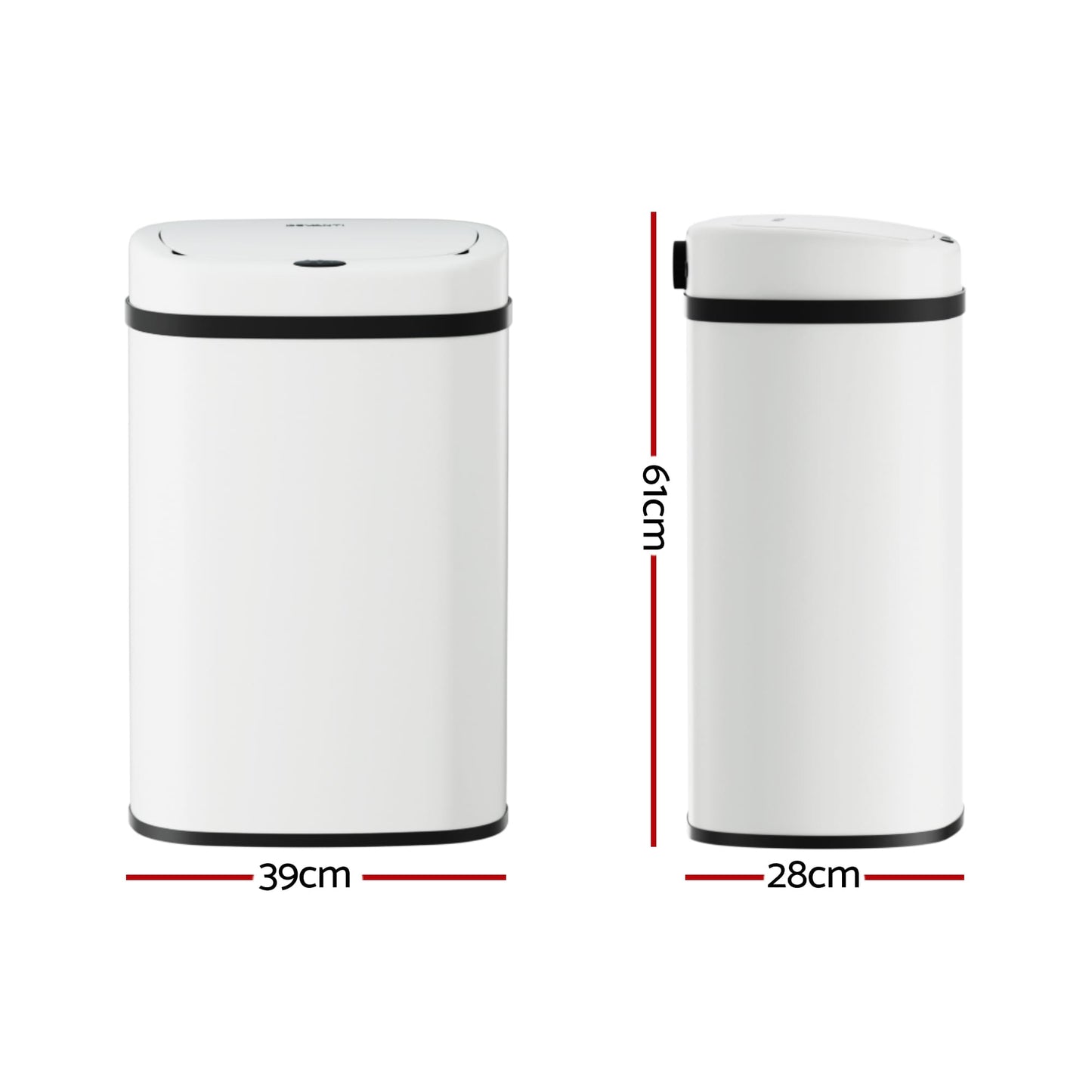 Devanti Home & Garden > Kitchen Bins > Automatic Bins Devanti 50L Sensor Bin Motion Rubbish Automatic White