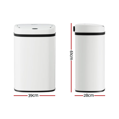 Devanti Home & Garden > Kitchen Bins > Automatic Bins Devanti 50L Sensor Bin Motion Rubbish Automatic White