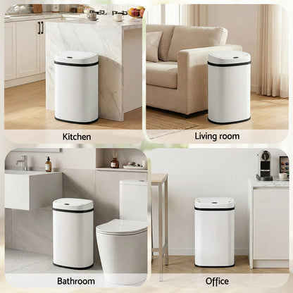 Devanti Home & Garden > Kitchen Bins > Automatic Bins Devanti 50L Sensor Bin Motion Rubbish Automatic White