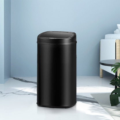 Devanti Home & Garden > Kitchen Bins > Automatic Bins Devanti 58L Motion Sensor Bin Rubbish Automatic Black