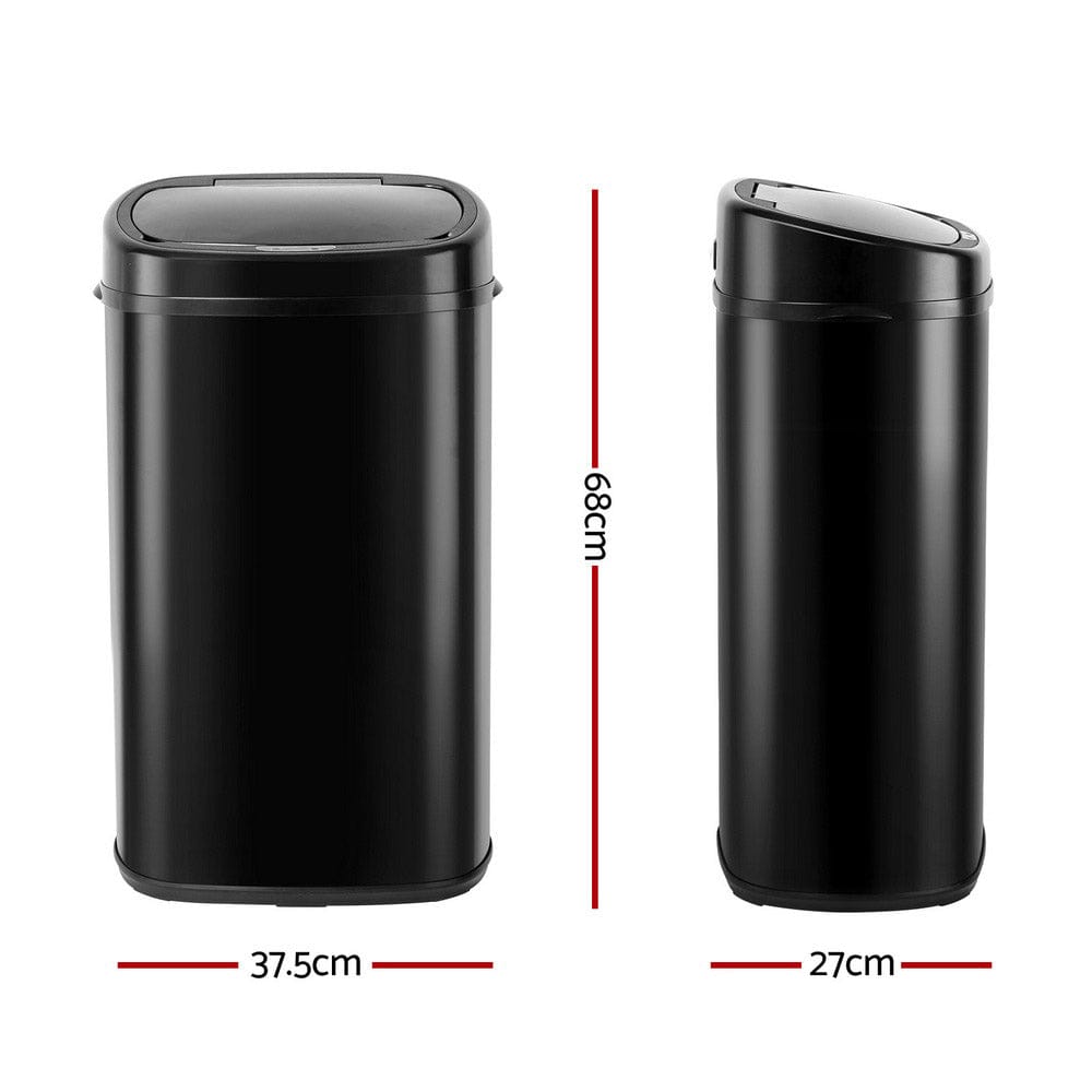 Devanti Home & Garden > Kitchen Bins > Automatic Bins Devanti 58L Motion Sensor Bin Rubbish Automatic Black