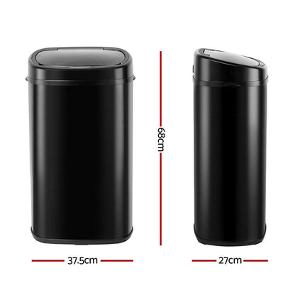 Devanti Home & Garden > Kitchen Bins > Automatic Bins Devanti 58L Motion Sensor Bin Rubbish Automatic Black