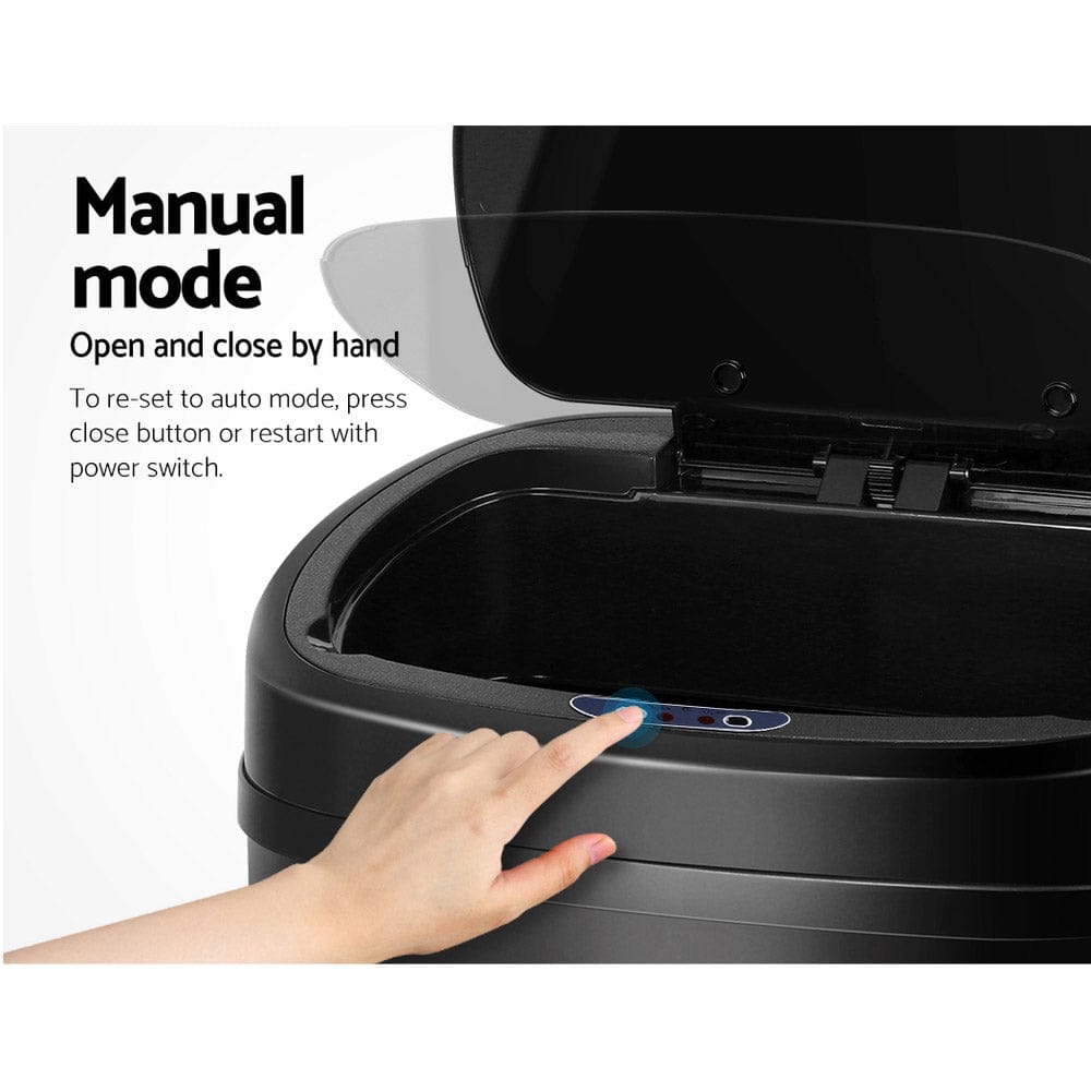 Devanti Home & Garden > Kitchen Bins > Automatic Bins Devanti 58L Motion Sensor Bin Rubbish Automatic Black
