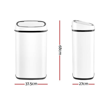 Devanti Home & Garden > Kitchen Bins > Automatic Bins Devanti 58L Motion Sensor Bin Rubbish Automatic White