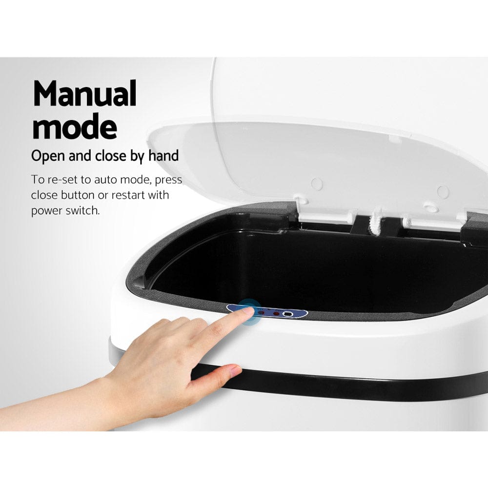 Devanti Home & Garden > Kitchen Bins > Automatic Bins Devanti 58L Motion Sensor Bin Rubbish Automatic White