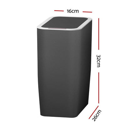 Devanti Home & Garden > Kitchen Bins > Automatic Bins Devanti 9L Motion Sensor Bin Rubbish Automatic Ash Black