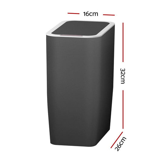 Devanti Home & Garden > Kitchen Bins > Automatic Bins Devanti 9L Motion Sensor Bin Rubbish Automatic Ash Black