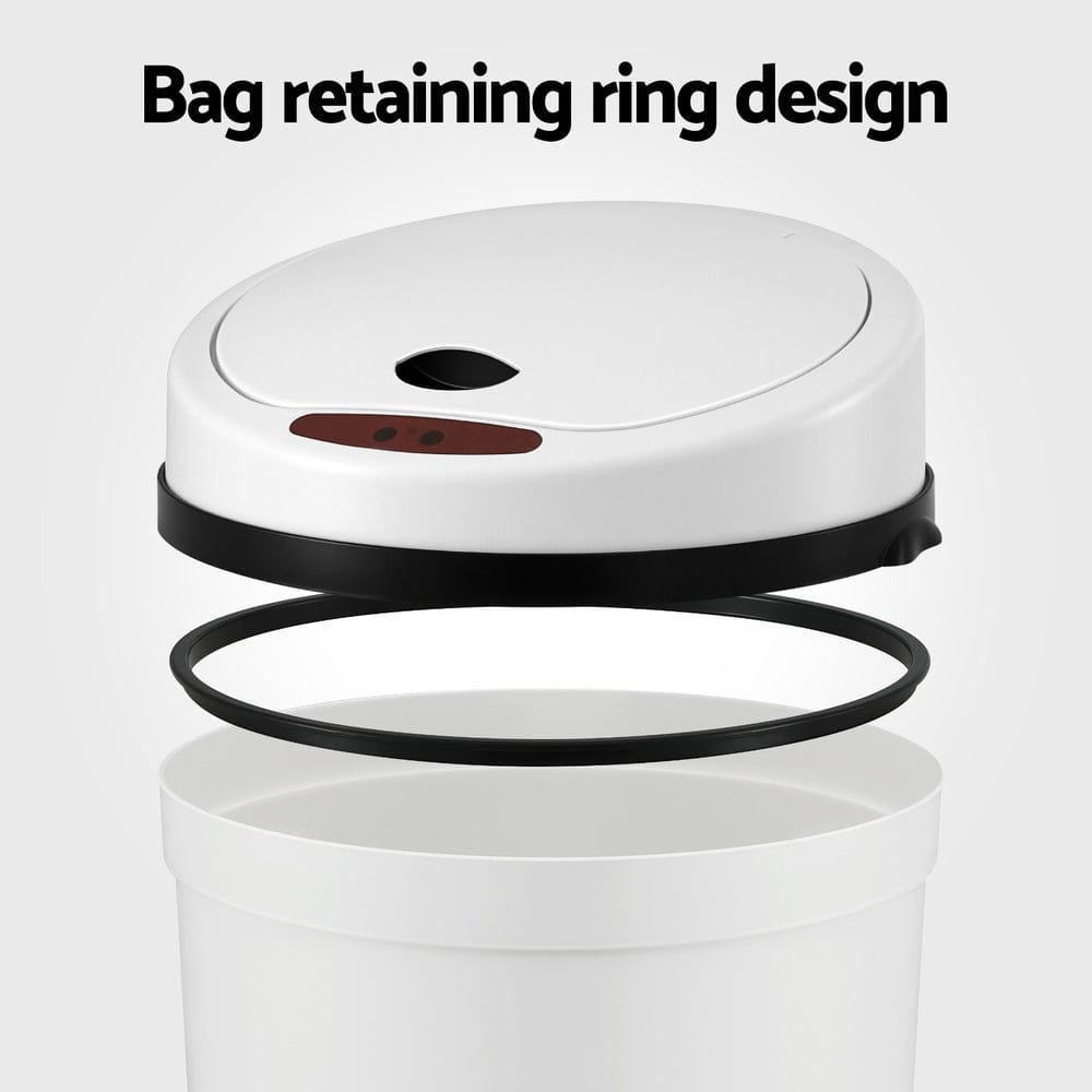 Devanti Home & Garden > Kitchen Bins > Automatic Bins Devanti Sensor Bin Motion Rubbish Bins Kitchen Automatic Trash Can White 9L