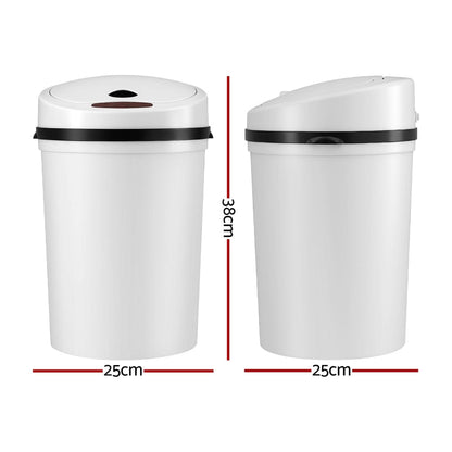 Devanti Home & Garden > Kitchen Bins > Automatic Bins Devanti Sensor Bin Motion Rubbish Bins Kitchen Automatic Trash Can White 9L