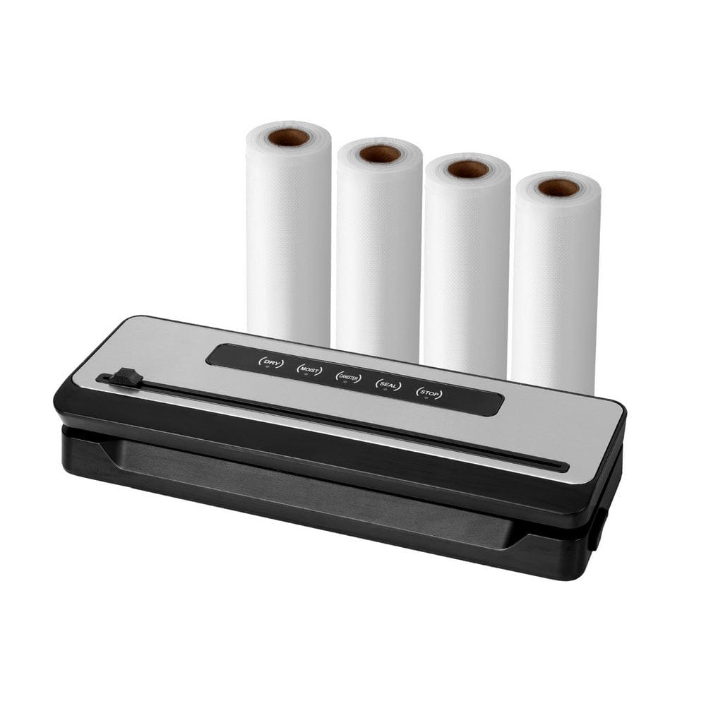 Devanti Home & Garden > Kitchenware > Food Storage Devanti Food Vacuum Sealer Machine Sealing Cutter 5 Modes Storage Bags 4 Rolls